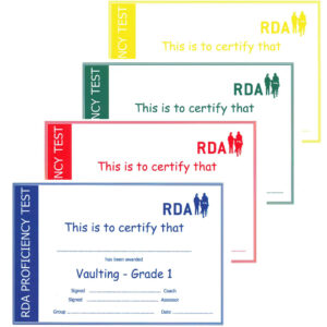 Vaulting Proficiency Test Certificates