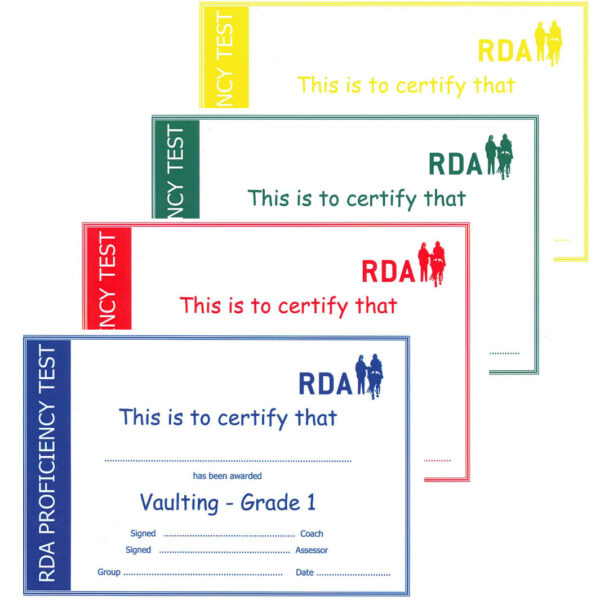 Vaulting Proficiency Test Certificates