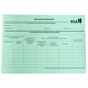 Basic A4 Training Record Sheet