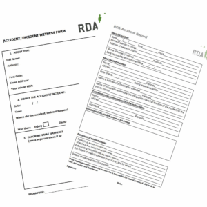 RDA Accident Report Book & Witness Sheet Pack