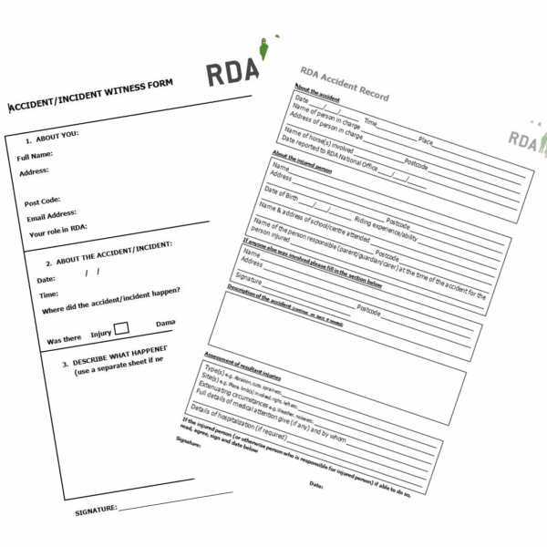 RDA Accident Report Book & Witness Sheet Pack
