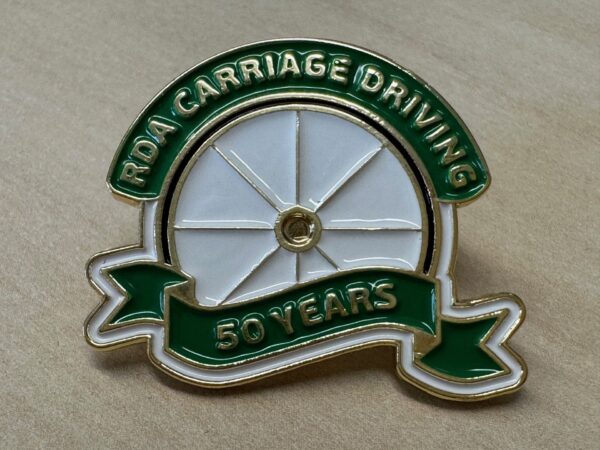 RDA Carriage Driving 50th Anniversary Pin Badge